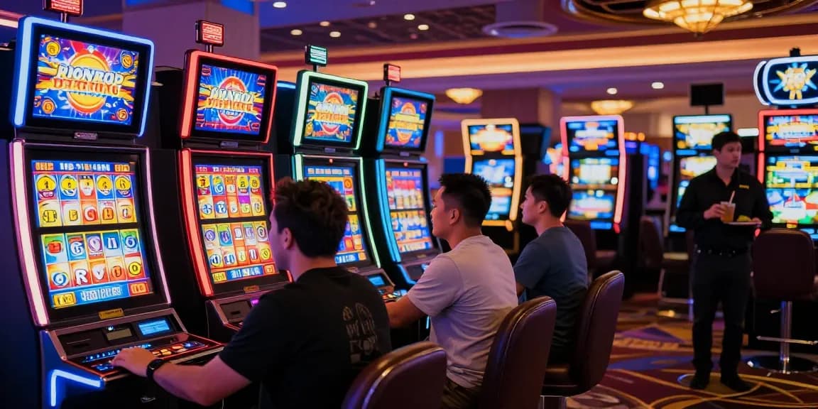 Slot gacor di kasino Las Vegas dengan pemain bersemangat mencari jackpot terbesar.