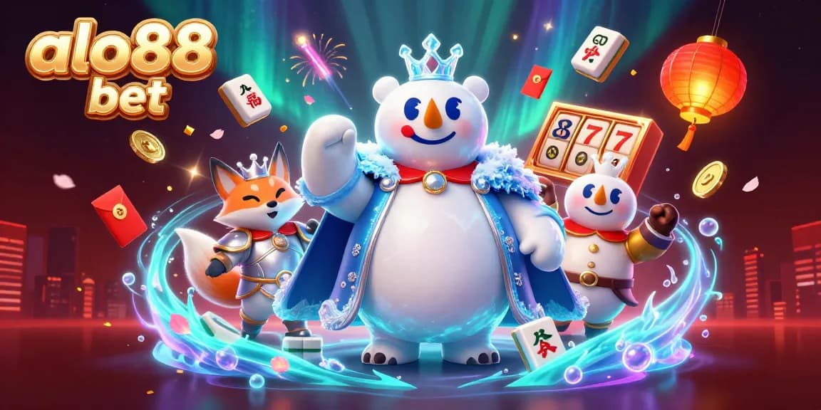Engage with the captivating world of alo88 bet featuring a polar bear king and snow fox in a dynamic casino scene.