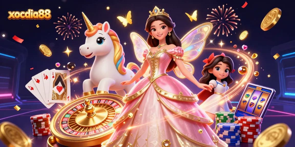 Xocdia88 offers a vibrant online casino experience with glamorous characters and dynamic gambling elements.