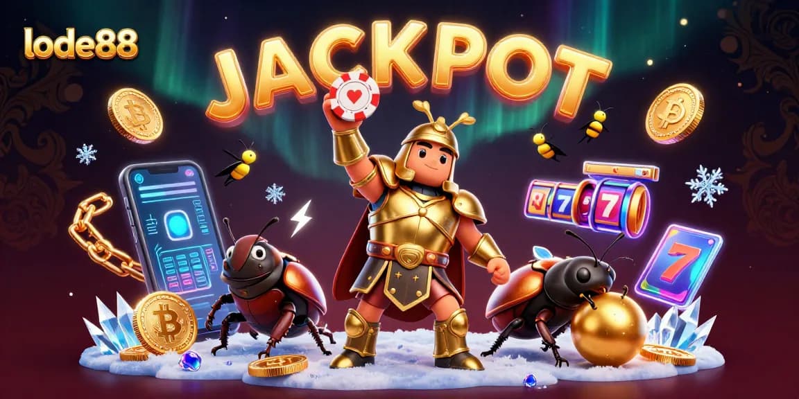 Engage with lode88's thrilling casino experience showcasing 3D characters and vibrant gaming elements.