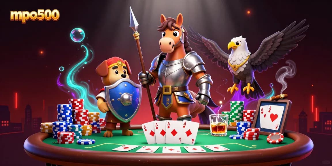 Engage in thrilling victories at mpo500 with lively poker action and dynamic characters.