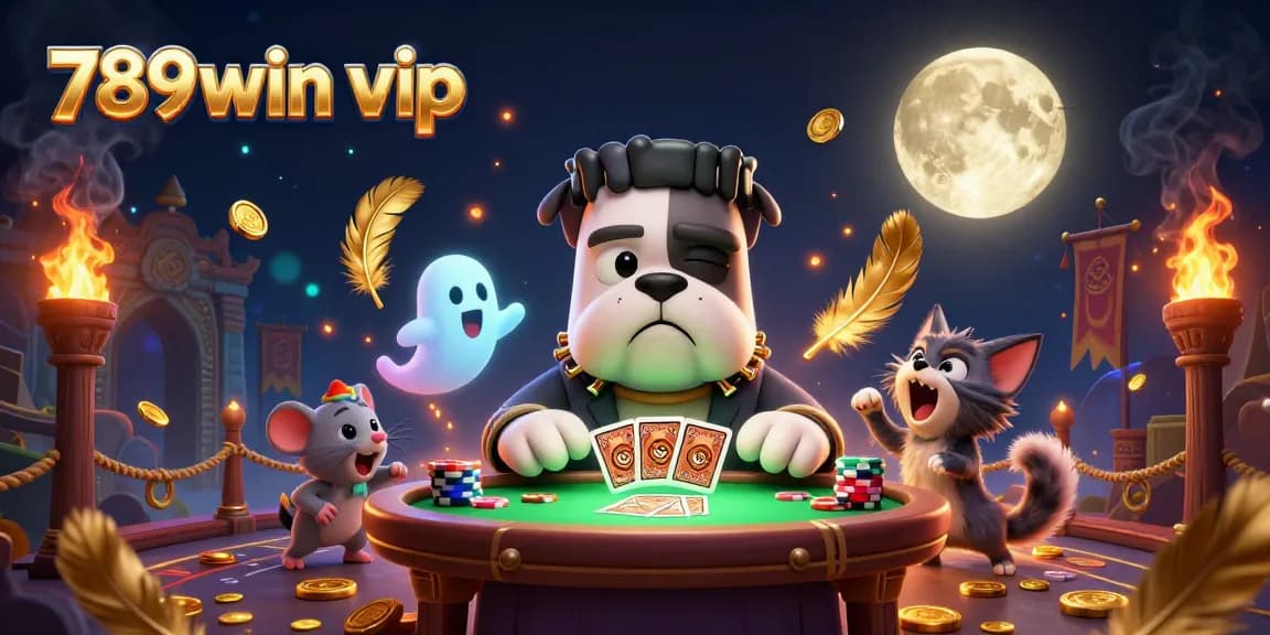 Engage in thrilling games at 789win vip with a lively and colorful 3D casino scene.
