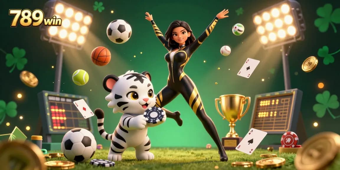 Experience thrilling wins with 789win in this vibrant, action-packed casino illustration highlighting exciting gaming elements.