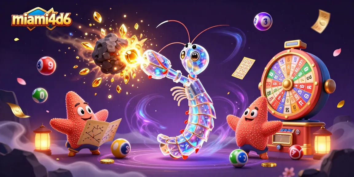 Experience the thrill of miami4d6 with vibrant lottery elements and cosmic characters in dynamic action.