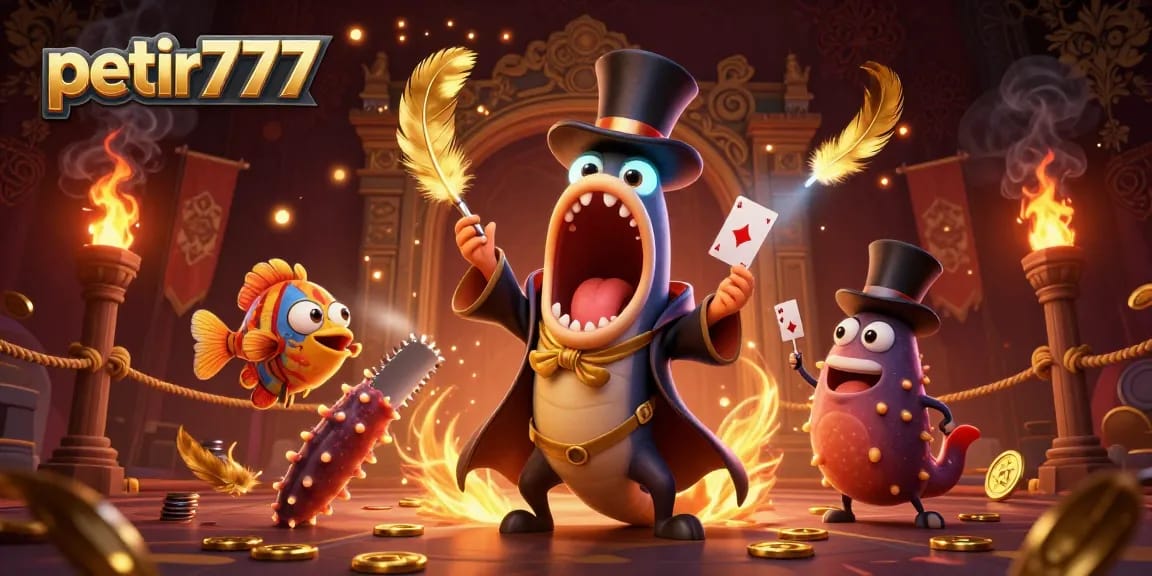 Experience the excitement of petir777 as characters celebrate in a vivid magical casino scene with dynamic action.