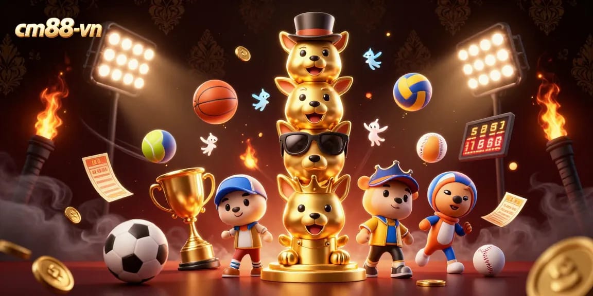 Experience thrilling sports betting at cm88-vn with dynamic elements and rich casino visuals.