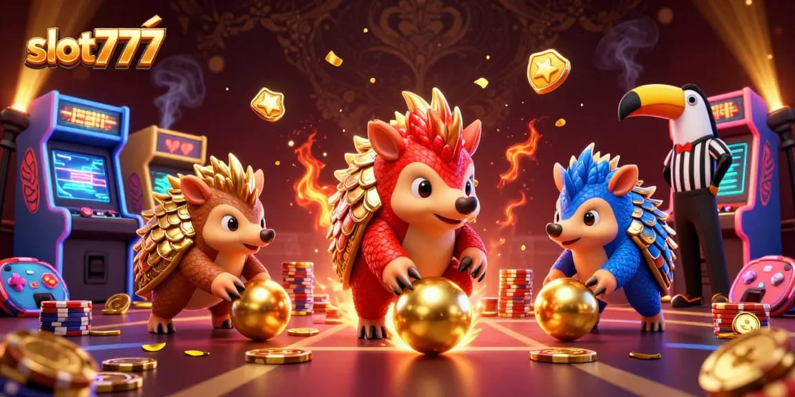 Experience the thrill of slot777 with vibrant characters in a dynamic gambling scene.
