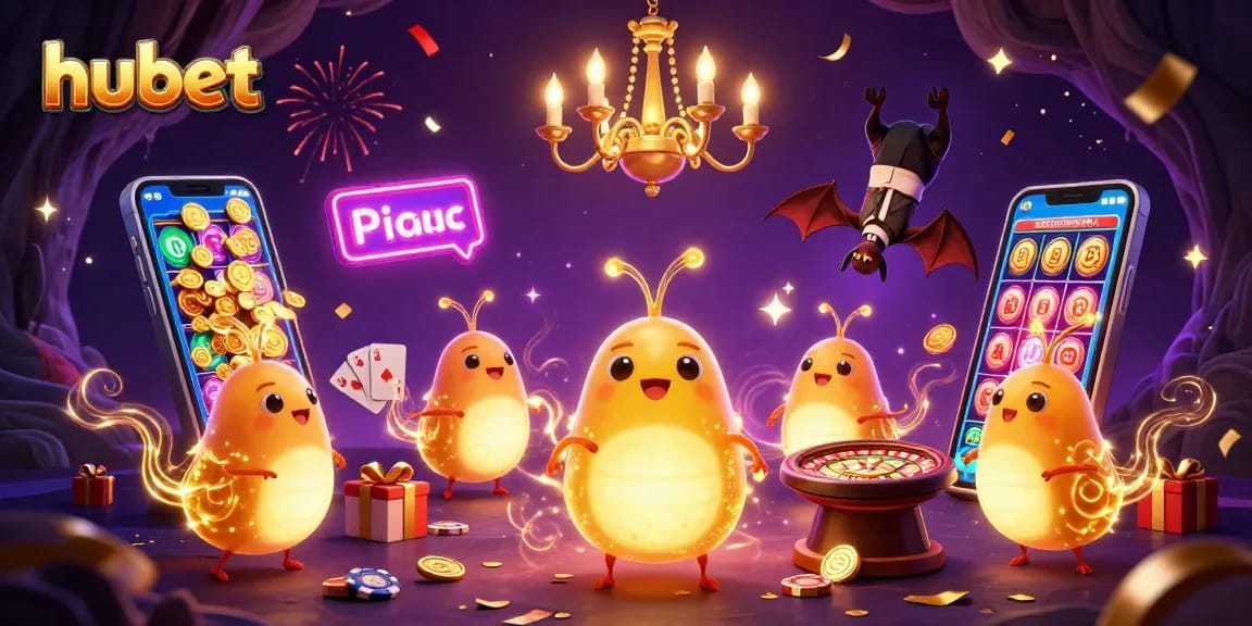 Experience thrilling gameplay at hubet with vibrant casino elements brought to life by glowing glowworms.