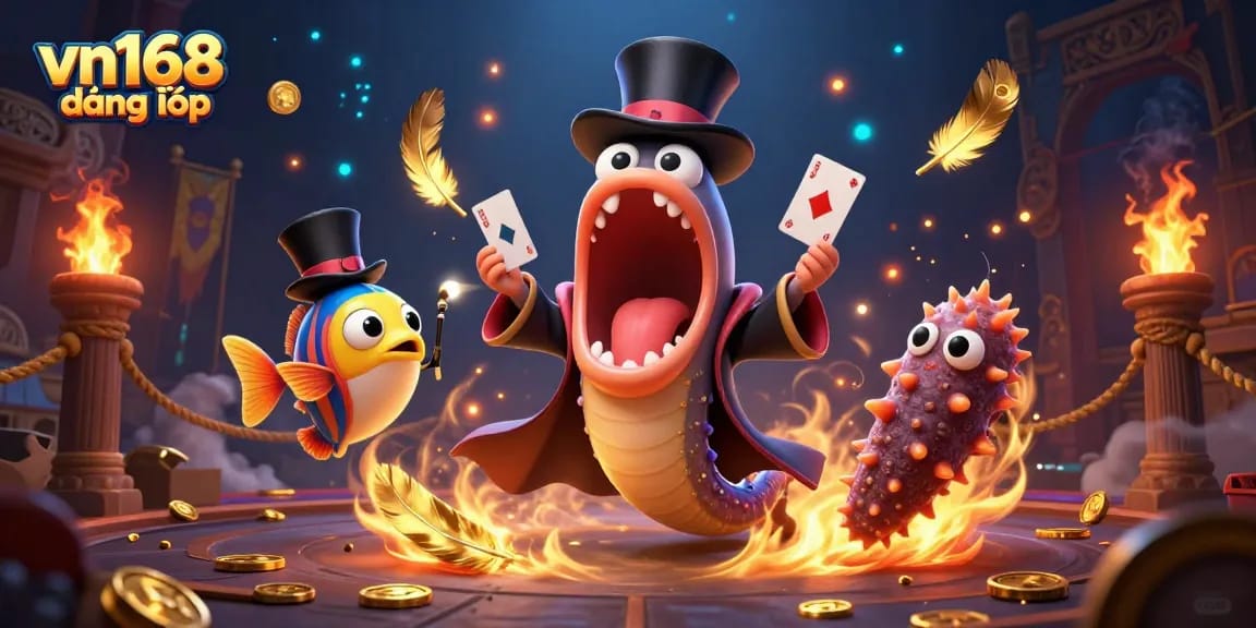 Experience vn168 đăng nhập with vibrant characters showcasing magic and excitement at the underwater casino.