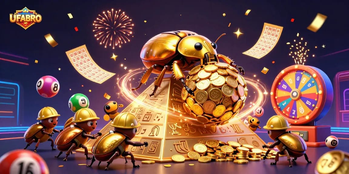Engage in thrilling gameplay at UFABRO with vibrant casino elements and winning symbols.