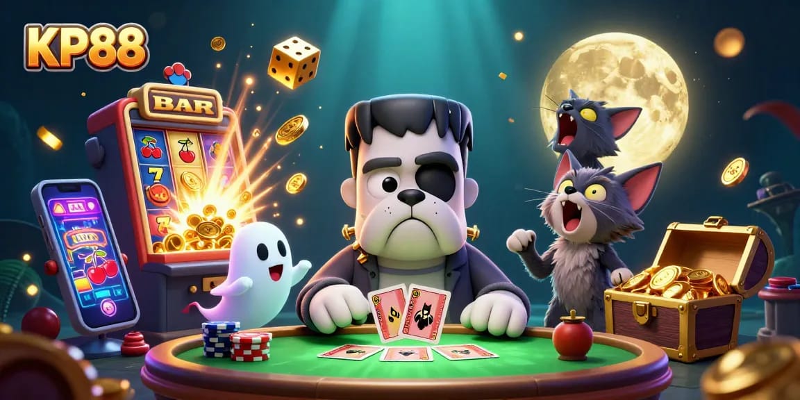 Experience thrilling casino action with KP88's monster characters and vibrant game elements.