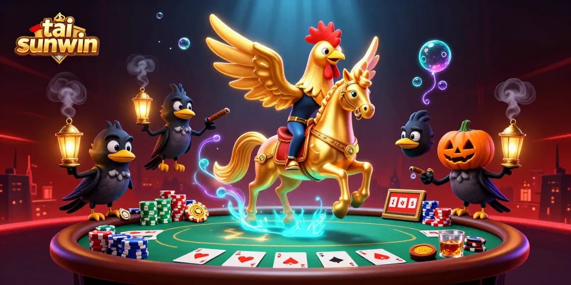 Engage in thrilling gameplay with tải sunwin featuring a captivating golden rooster casino scene.
