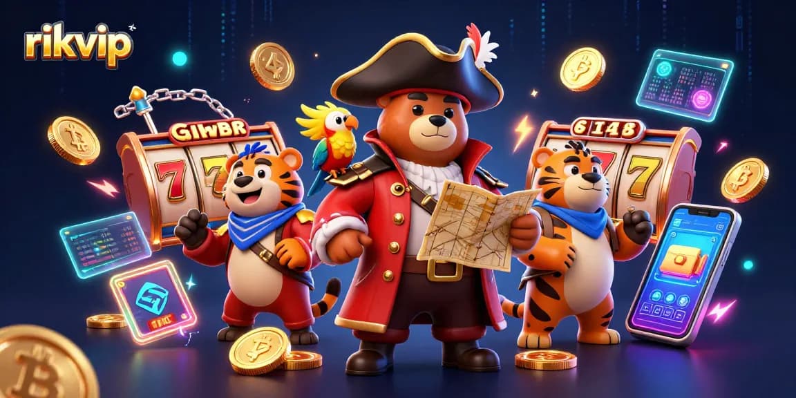 Engage with rikvip's vibrant online gaming scene featuring slot gaming and captivating characters.