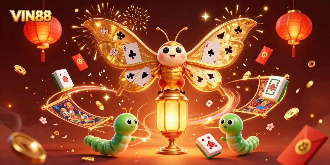 Experience thrilling gameplay with VIN88's vibrant casino elements in this captivating illustration.