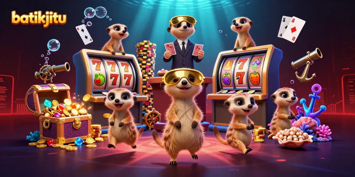 Batikjitu menjadi daya tarik dalam perjudian dengan karakter meerkat mengelola kasino dalam ilustrasi yang menarik.