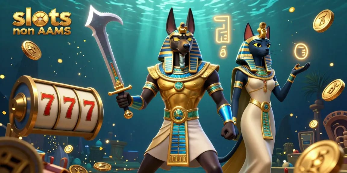 Scopri giochi di slot non AAMS emozionanti con Anubis e Bastet in una scena 3D ultra dettagliata.