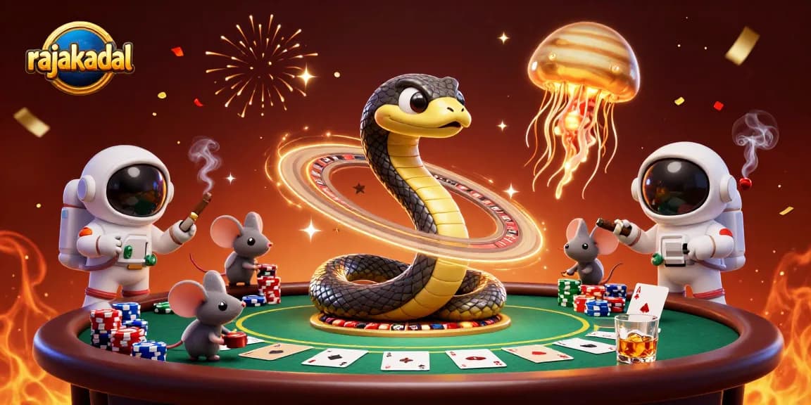Menang taruhan di rajakadal dengan ular Saturnus berputar di roda roulette yang seru.
