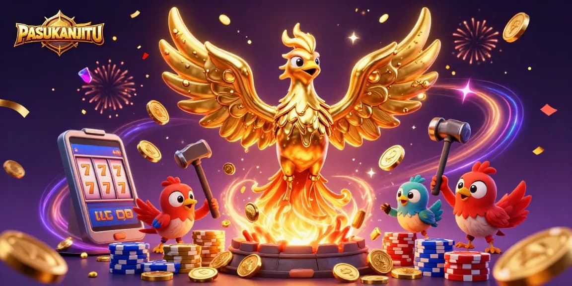 Experience winning thrills with PASUKANJITU's vibrant casino phoenix and slot imagery.