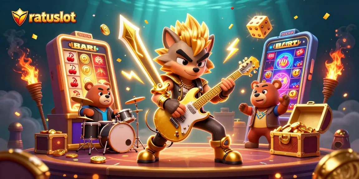 Experience thrilling wins at ratuslot with vibrant characters and dynamic casino elements.