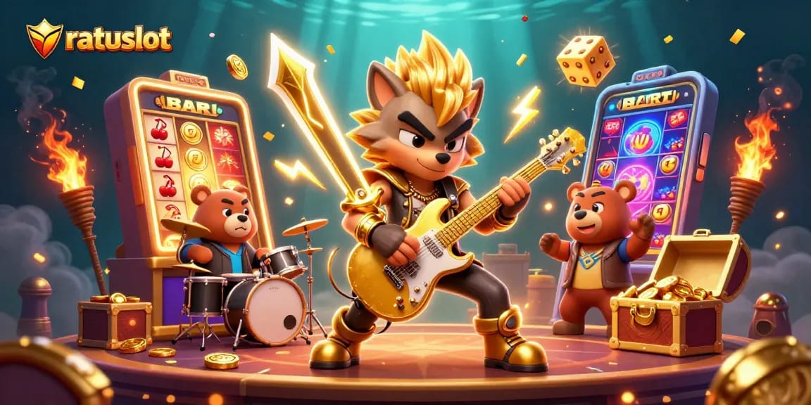 Experience thrilling wins at ratuslot with vibrant characters and dynamic casino elements.