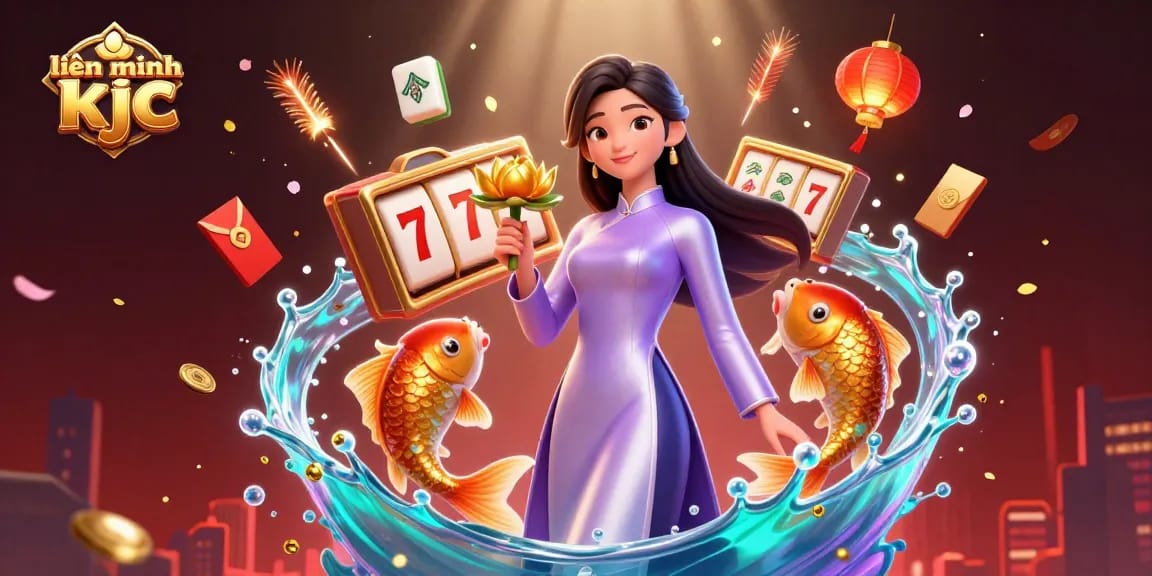 Experience excitement with liên minh kjc through vibrant 3D casino illustration showcasing Asian themes and winning elements.