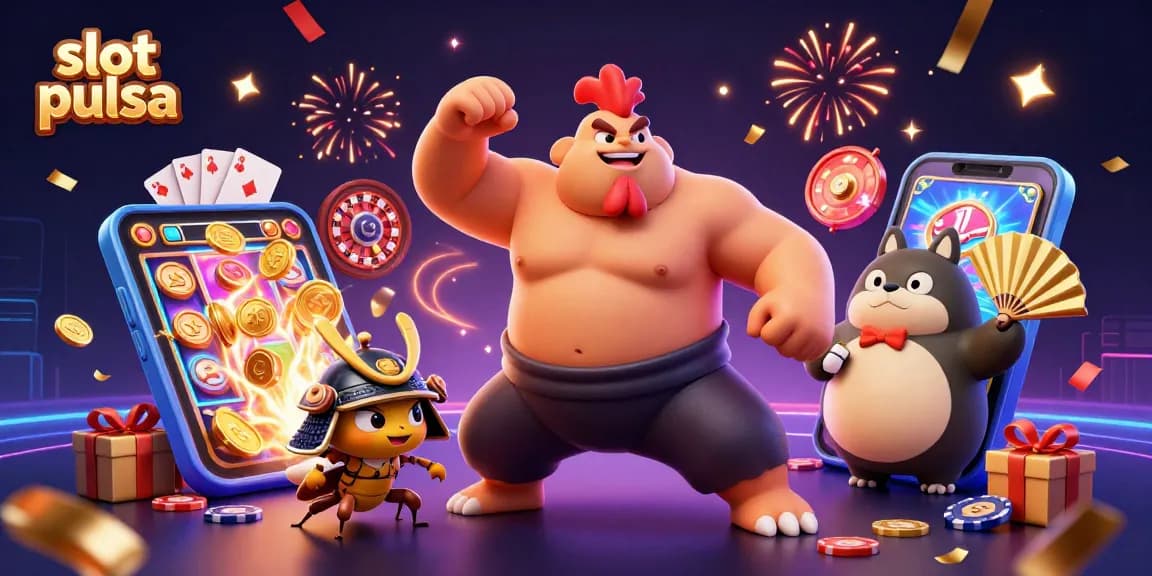 Terlibat dalam permainan slot pulsa yang mendebarkan dengan karakter yang cerah dan elemen kasino yang dinamis.