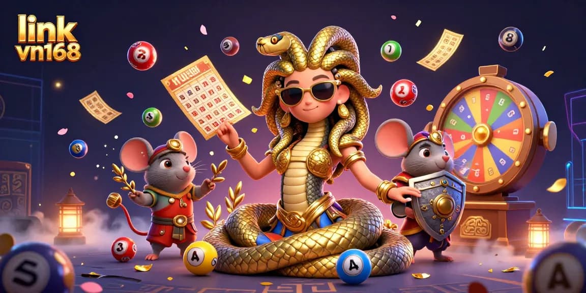 Experience thrilling gameplay with link vn168's vibrant lottery balls and engaging characters in a colorful casino world.
