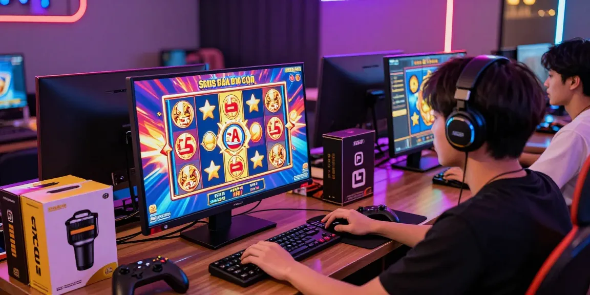Pengalaman bermain situs slot gacor dengan pemain antusias di depan layar besar.