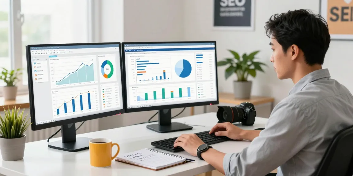 PBN links monthly package analytics analysis in a modern office setting.