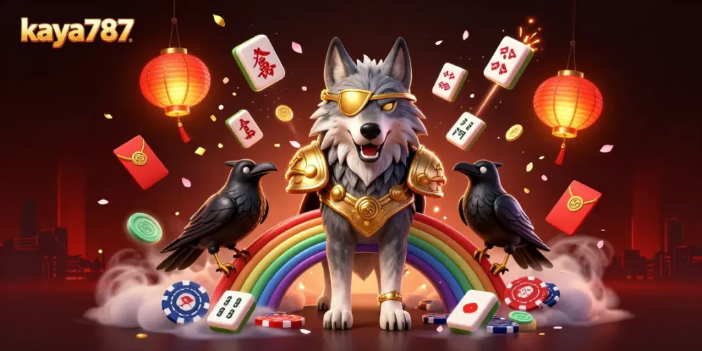Experience thrilling wins at kaya787 with vibrant characters and casino elements in a dazzling scene.