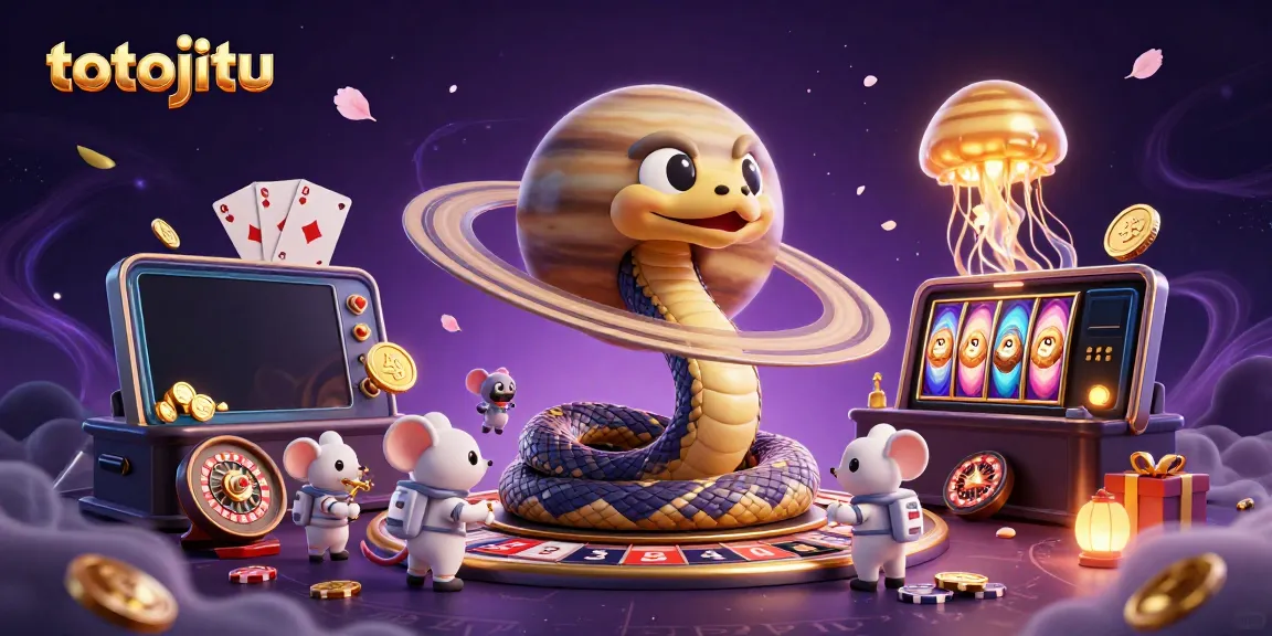 Engage in thrilling gameplay with totojitu as astronaut mice bet around a Saturn ring roulette.