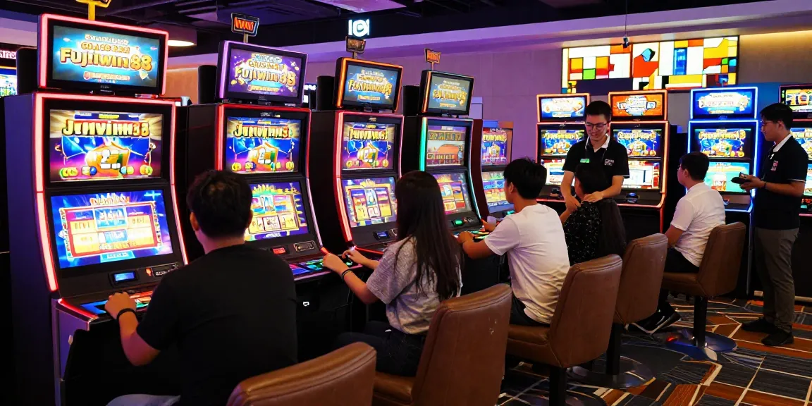 Slot gacor fujiwin88 dalam suasana kasino online yang ramai dan mengasyikkan.