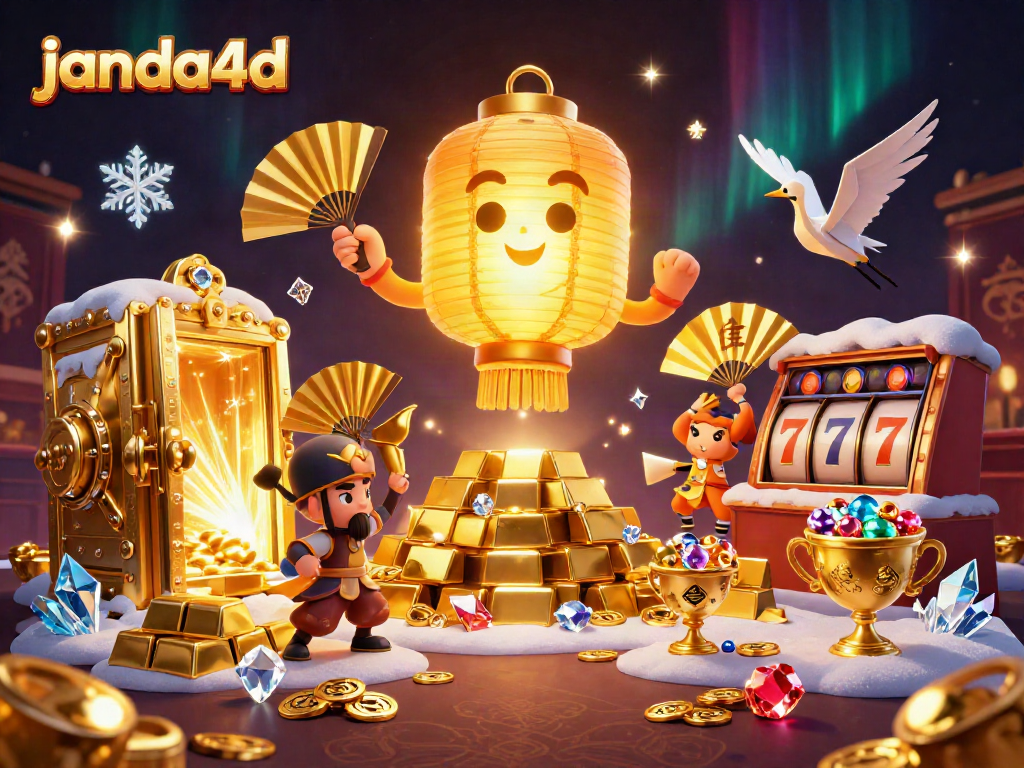 Menangkan permainan slot di janda4d dengan suasana kasino yang megah dan karakter unik.