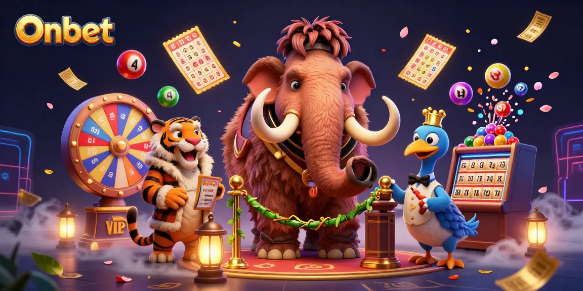 Onbet presents a vibrant casino scene with dynamic characters and thrilling game elements.