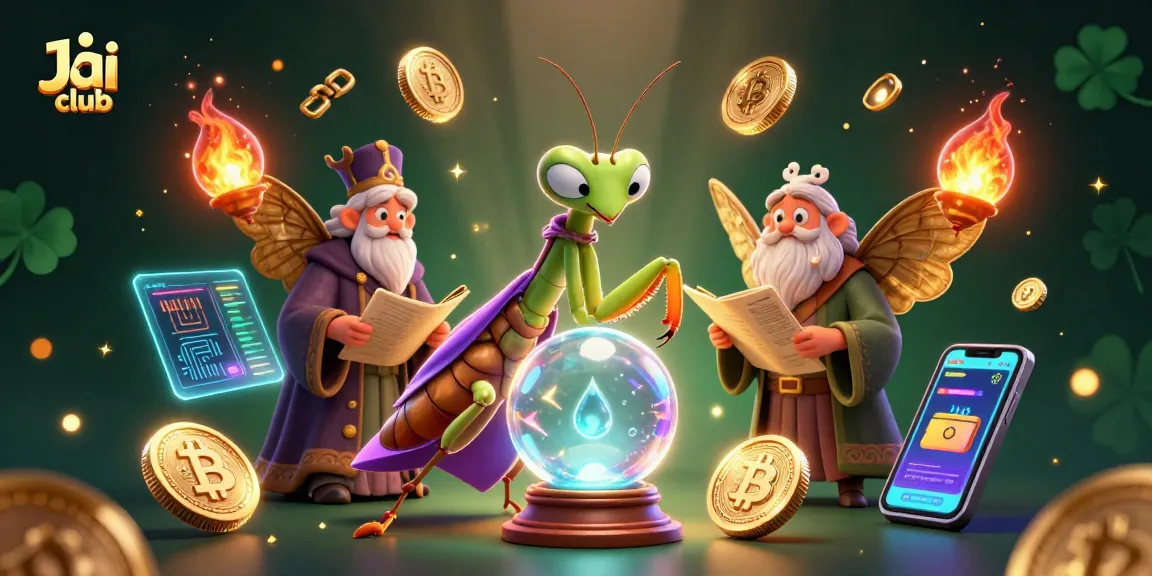 Engage in thrilling gameplay at Jai club amidst vibrant 3D characters and glowing crypto elements.