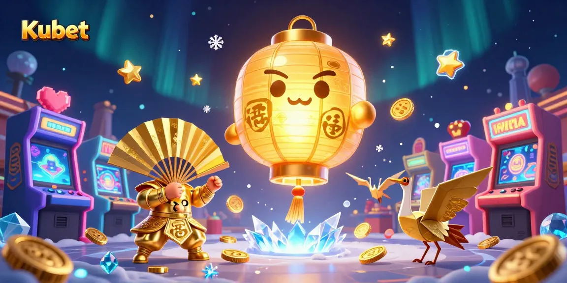 Kubet menawarkan pengalaman taruhan yang berkilau dengan karakter unik dan mesin permainan menggoda dalam ilustrasi kasino.