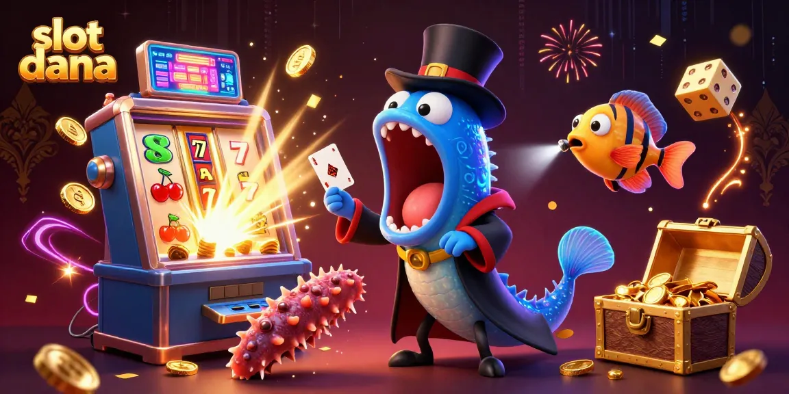 Engage with slot dana gaming through this vibrant 3D illustration showcasing creative characters and casino elements.