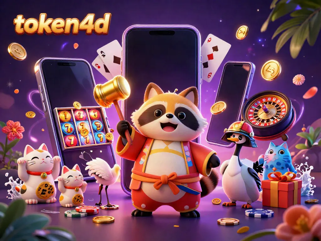 Permainan slot token4d yang lebih menarik dengan karakter kartun ceria dan simbol keberuntungan