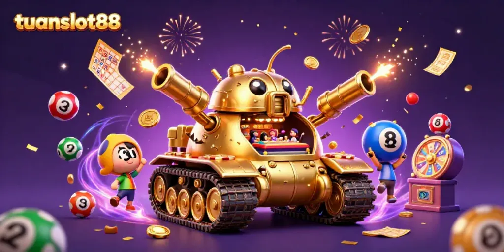 Slot menarik di tuanslot88 dengan tank serangga emas dan permainan yang meriah.