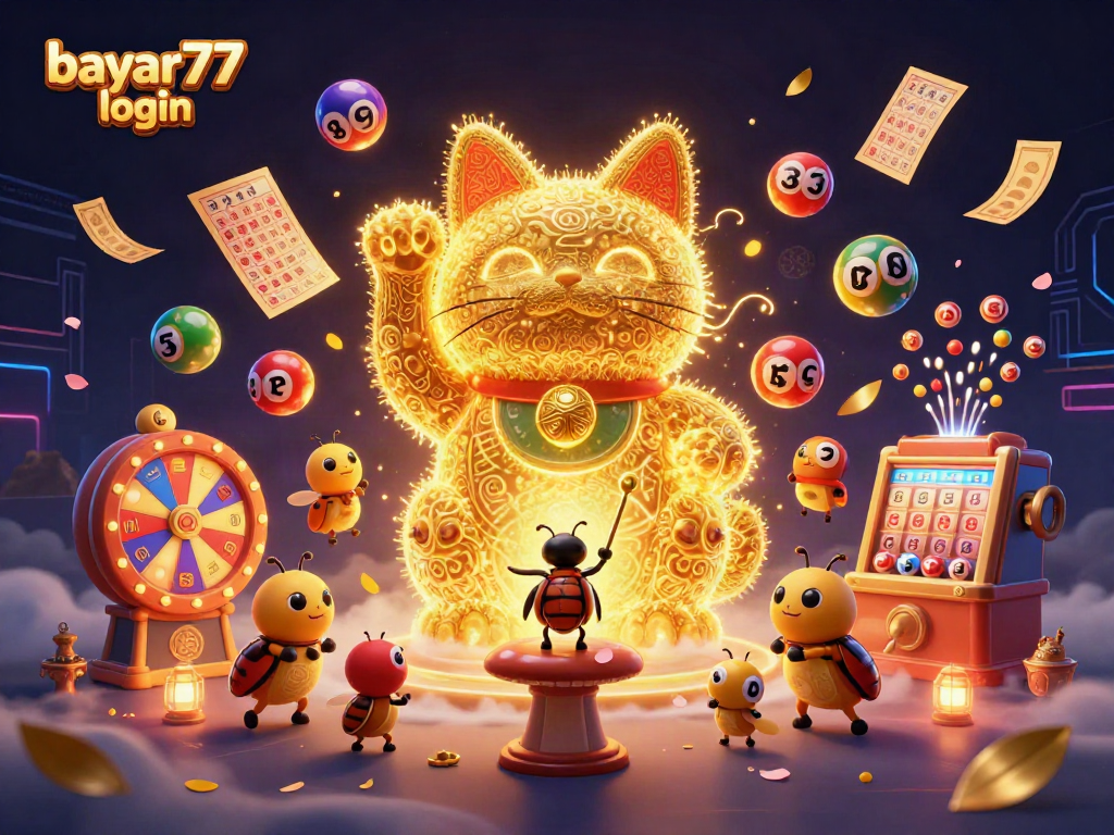 Experience seamless gaming with bayar77 login in a vibrant casino scene featuring dynamic lottery elements.