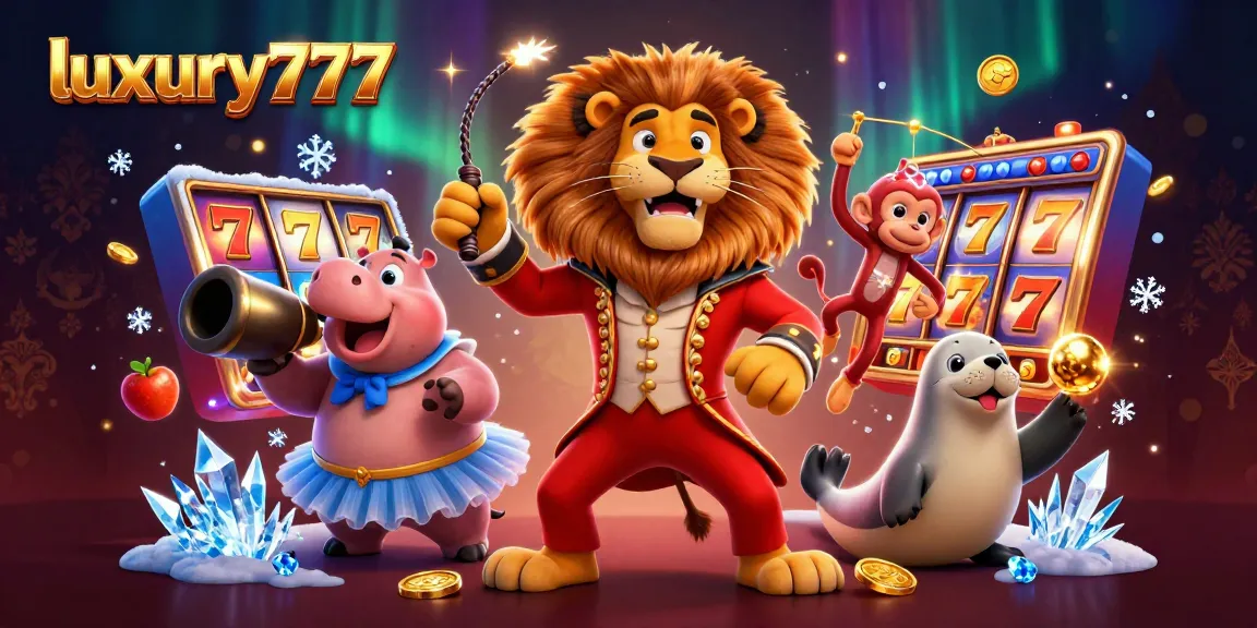 Experience the thrill of luxury777 as the circus characters engage in dynamic slot gaming action.