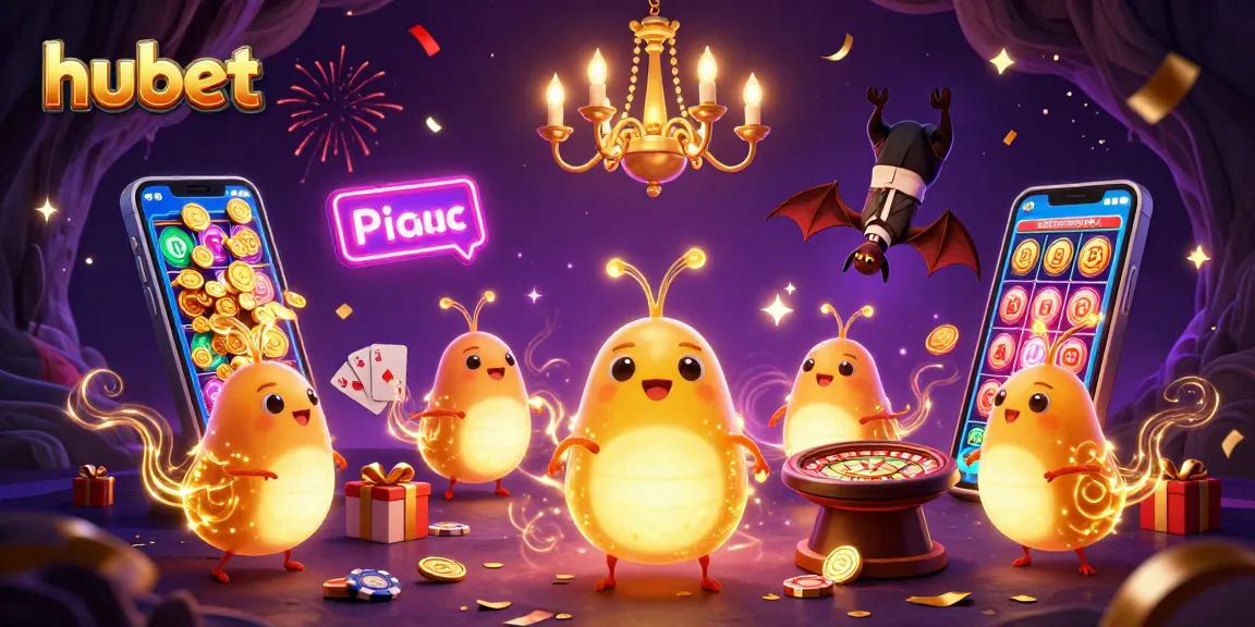 Experience thrilling gameplay at hubet with vibrant casino elements brought to life by glowing glowworms.