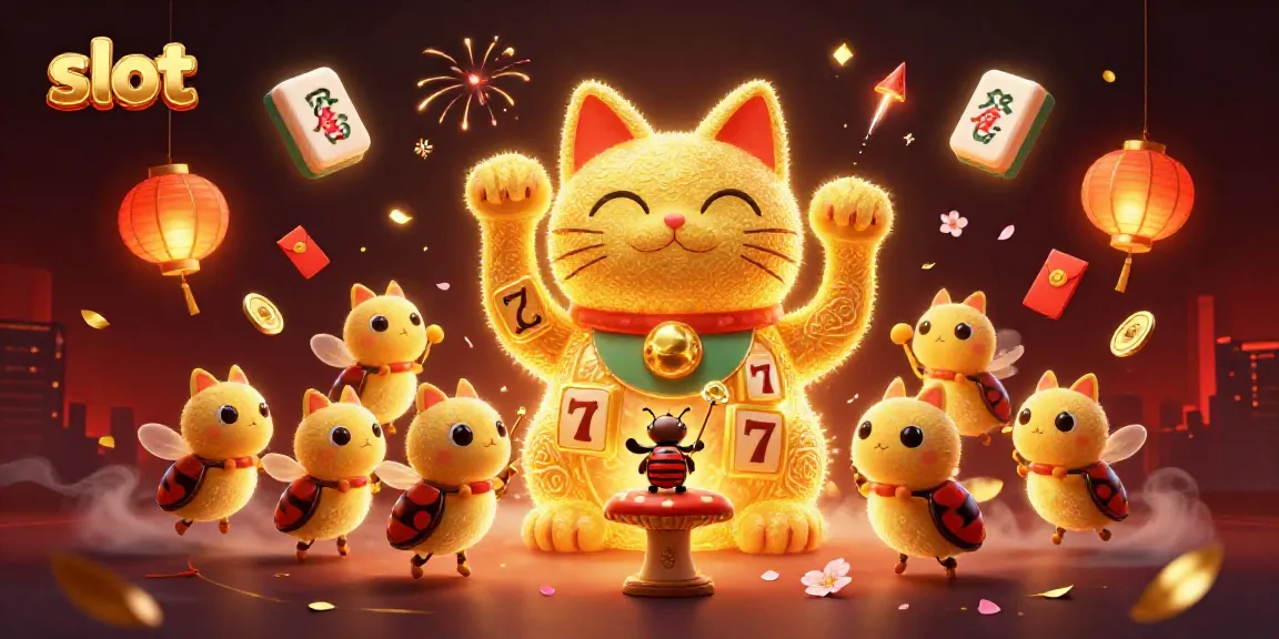 Memenangkan permainan slot dengan simbol-simbol keberuntungan dalam ilustrasi 3D yang menarik