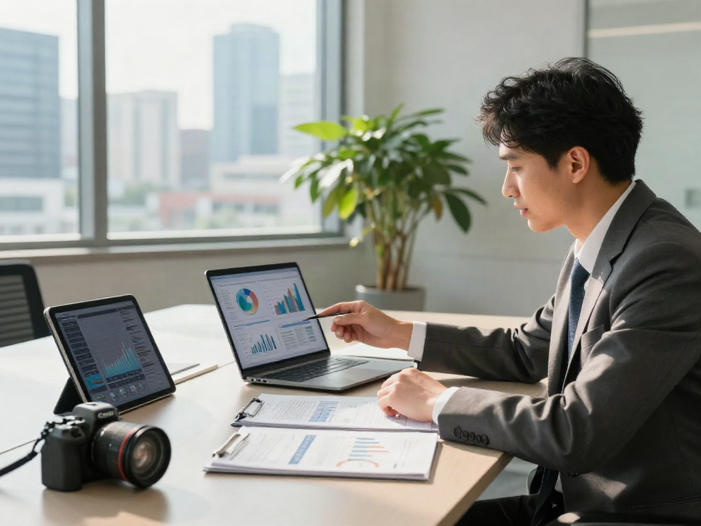 Financial advisor discussing strategies to deposit 10k in a modern office setting.