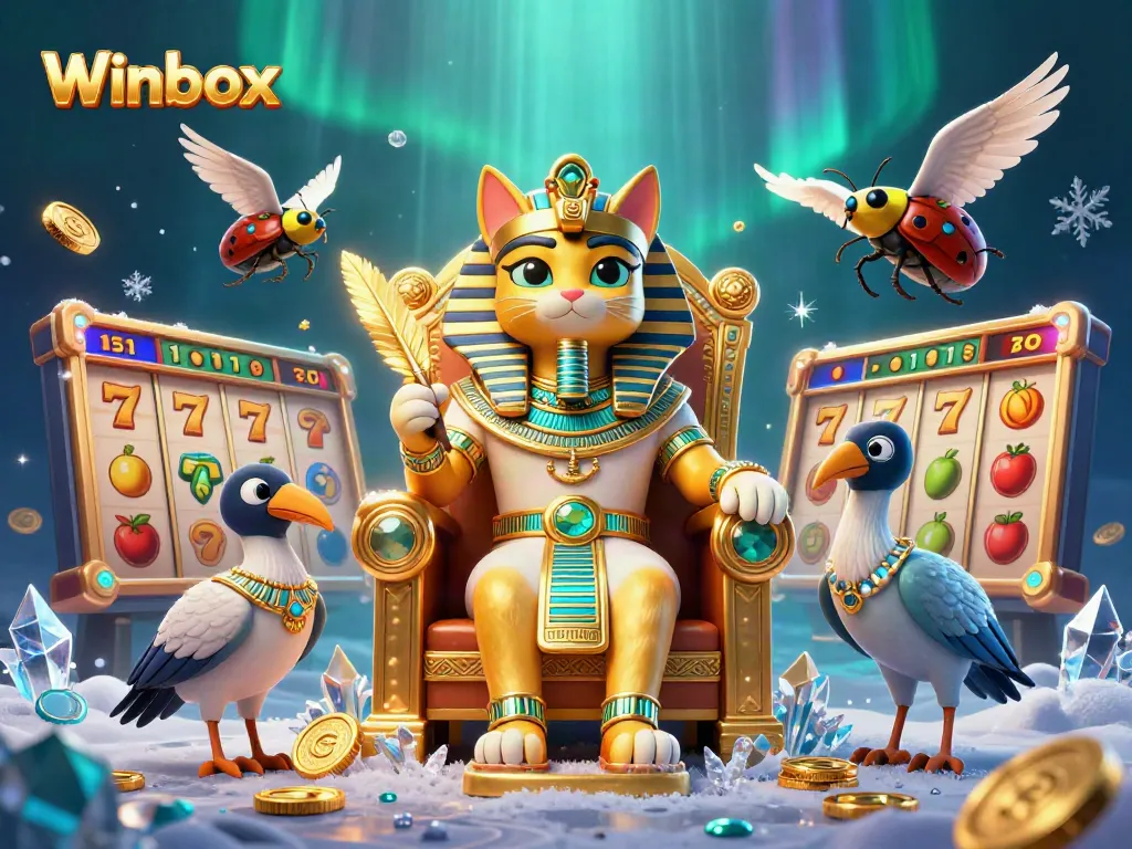 Winbox leads the exciting world of casino thrills with a captivating 3D pharaoh theme illustration.