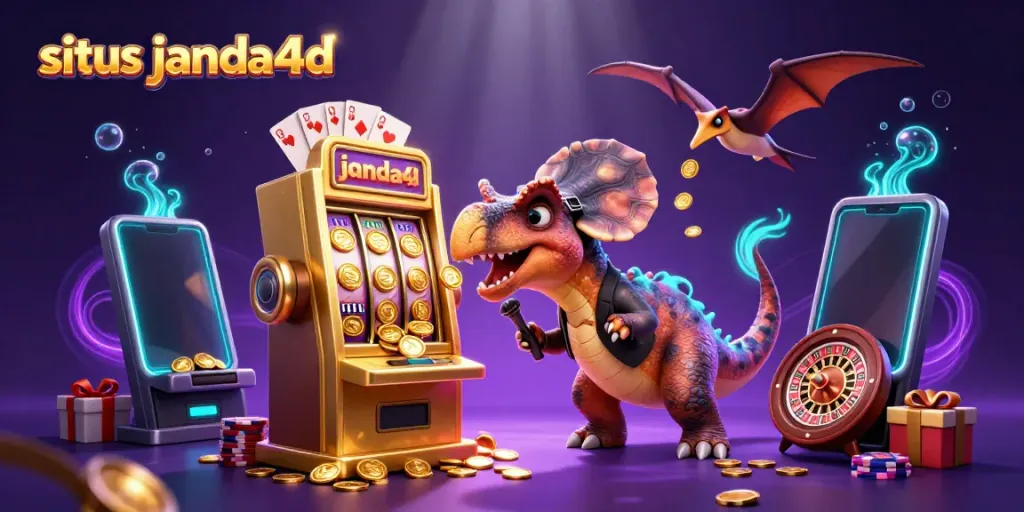 Menangkan jackpot di situs janda4d dengan ilustrasi karakter pahlawan dinosaurus di kasino