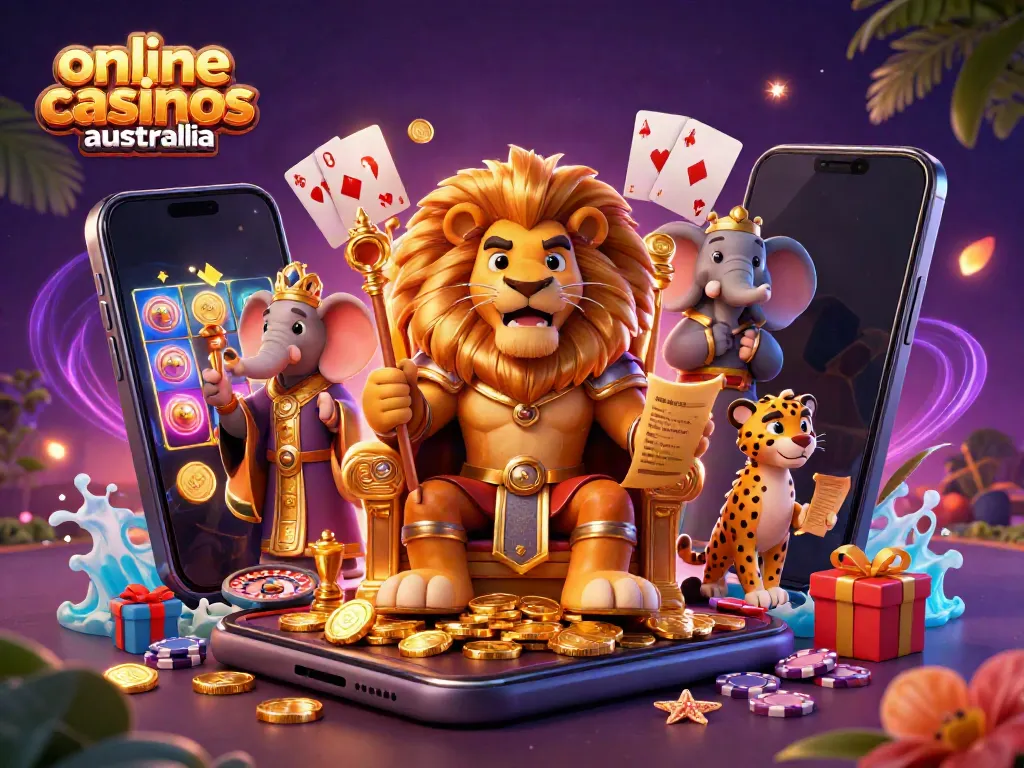 Experience online casinos Australia like never before with this stunning 3D casino scene.
