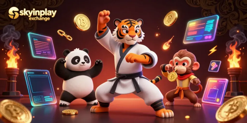 Experience the thrill of betting with skyinplay exchange in this vibrant 3D casino scene.
