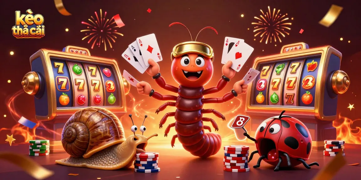 Experience vibrant excitement with kèo nhà cái in this 3D casino scene featuring thrilling slot reels and animated characters.