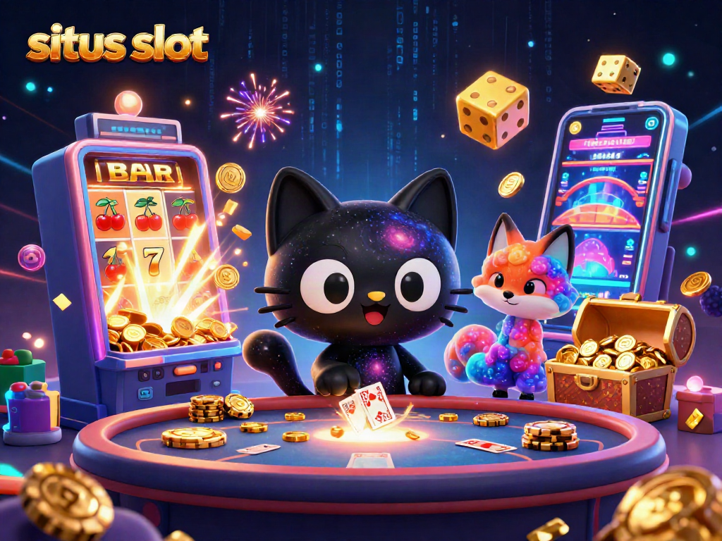 Menangkan jackpot di situs slot dengan kucing lubang hitam dan teman rubah nebula dalam kasino yang penuh warna.